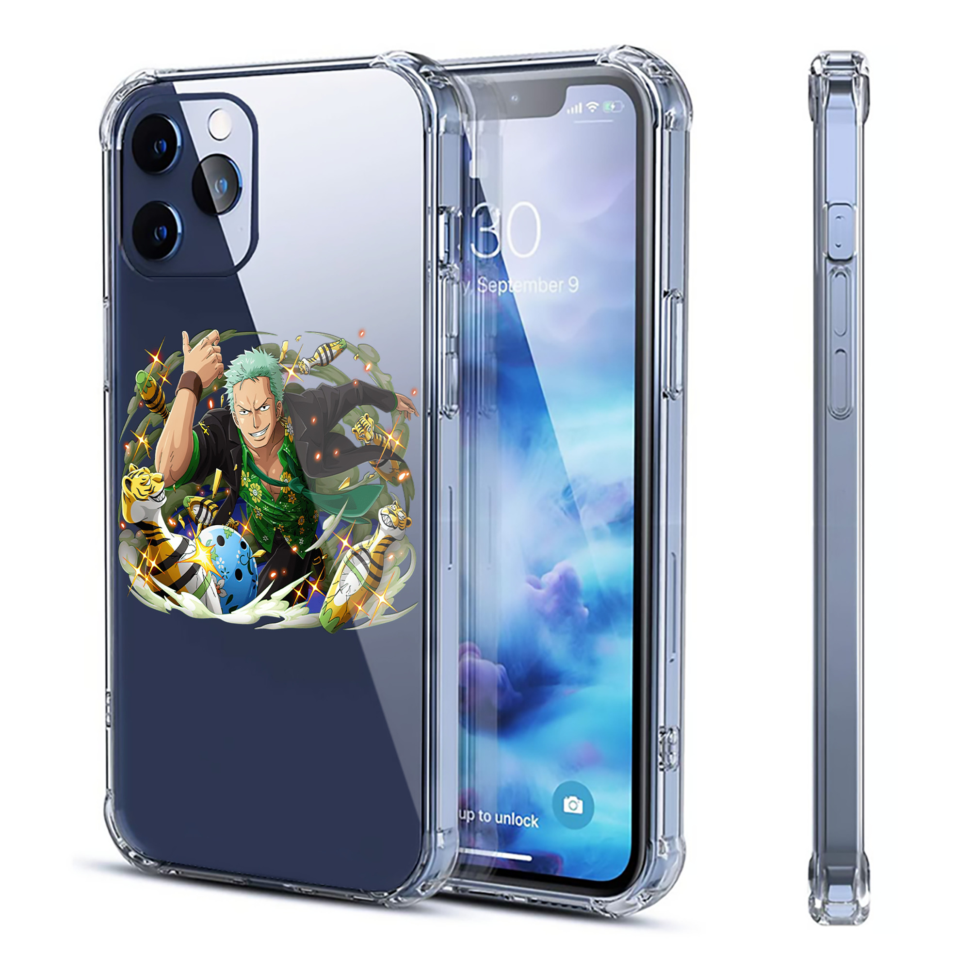（画像用） ワンピース ロロノア・ゾロ ONE PIECE Roronoa Zoro 【iPhone 12シリーズ対応】透明スマホケース（クリアソフトケース）